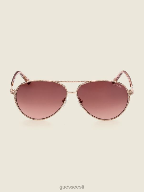 loomamustriga aviator päikeseprillid roosakuldne GUESS tarvik naised BB4BB3687