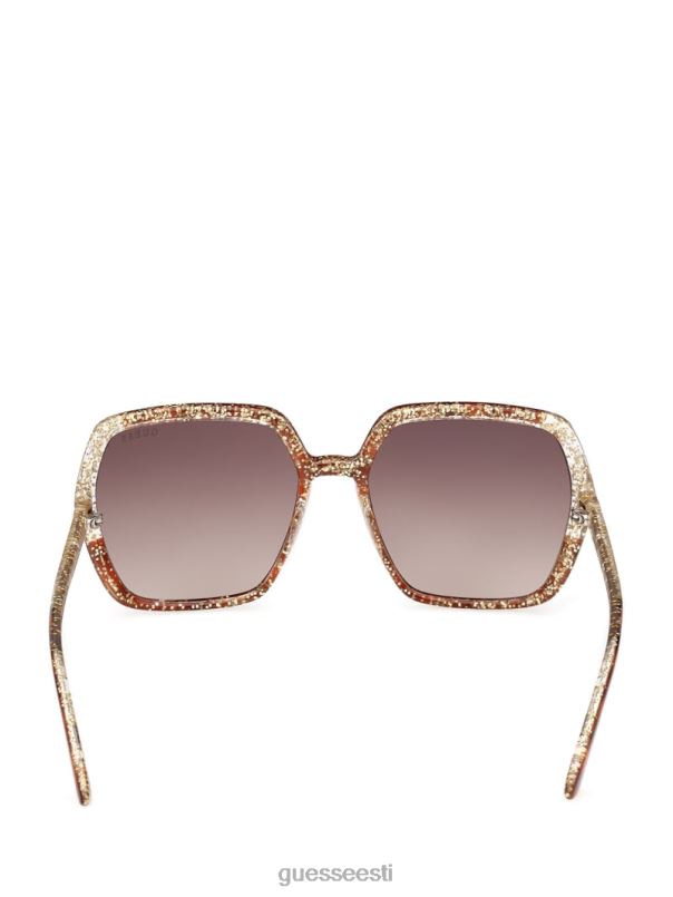 säravad ruudukujulised plastikust päikeseprillid tume havanna/gradient brn GUESS tarvik naised BB4BB3758