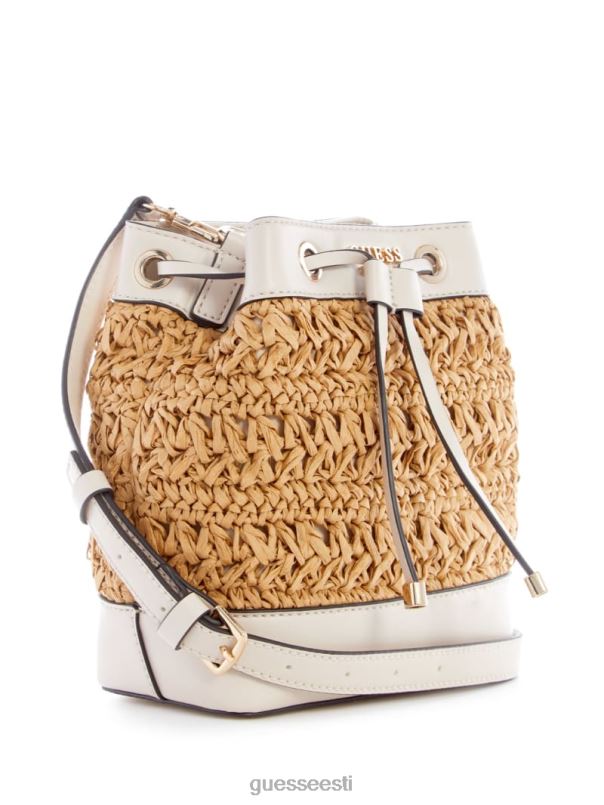 liguria heegeldatud õlgedest ämbrikott valge GUESS kotid naised BB4BB2954