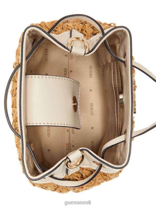 liguria heegeldatud õlgedest ämbrikott valge GUESS kotid naised BB4BB2954