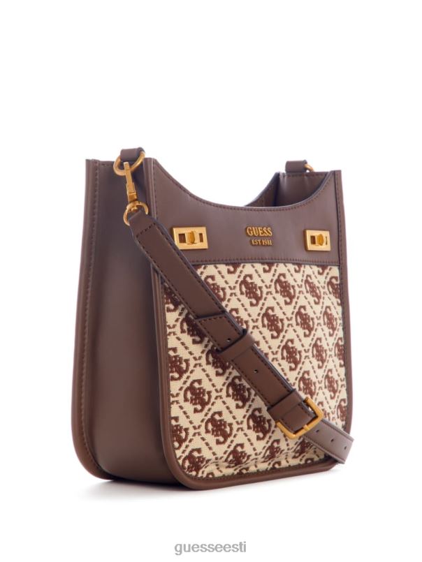 Katey jacquard mini hulkur kott pruun multi GUESS kotid naised BB4BB2783