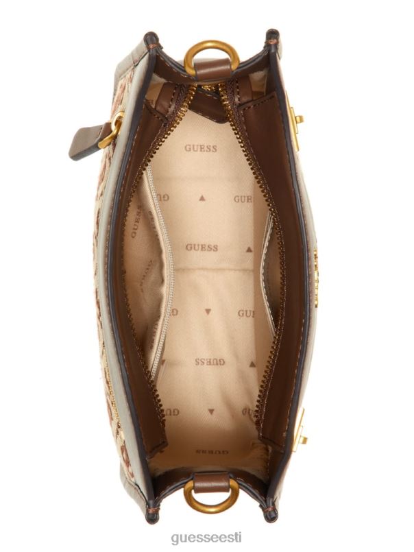 Katey jacquard mini hulkur kott pruun multi GUESS kotid naised BB4BB2783