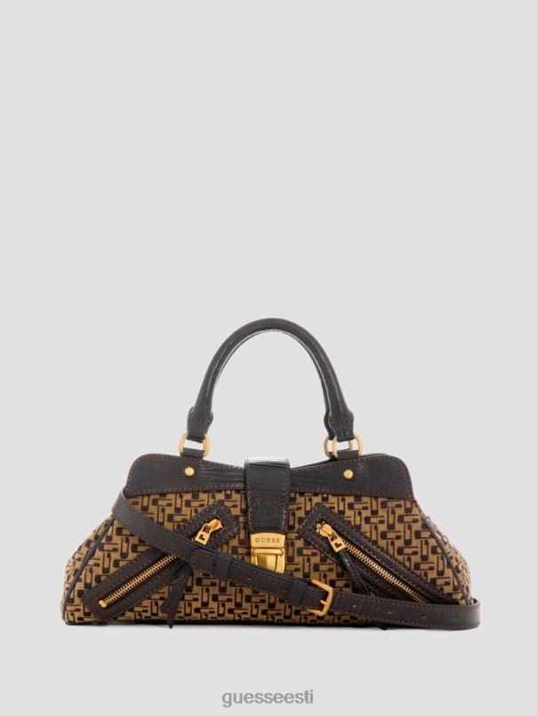 Belle vintage väike tüdruksõbra käekott pruun multi GUESS kotid naised BB4BB3042