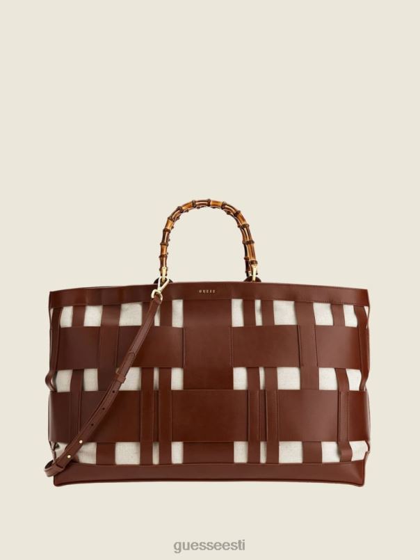 aida kootud nahast maksikott konjak GUESS kotid naised BB4BB3276