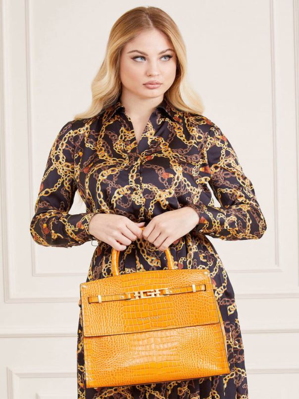 cristina Croc nahast käekott oranž GUESS kotid naised BB4BB3286