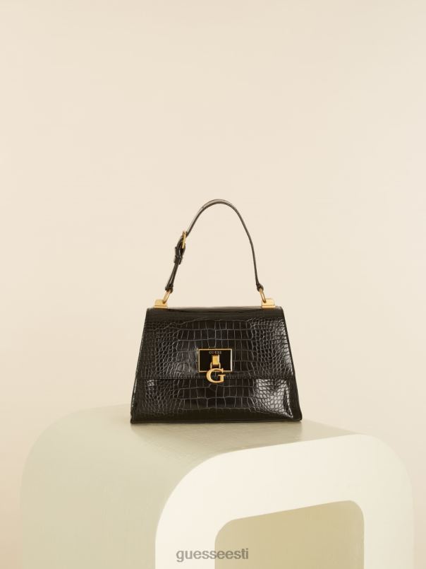 stephi ülemise käepidemega klappkott must GUESS kotid naised BB4BB3292