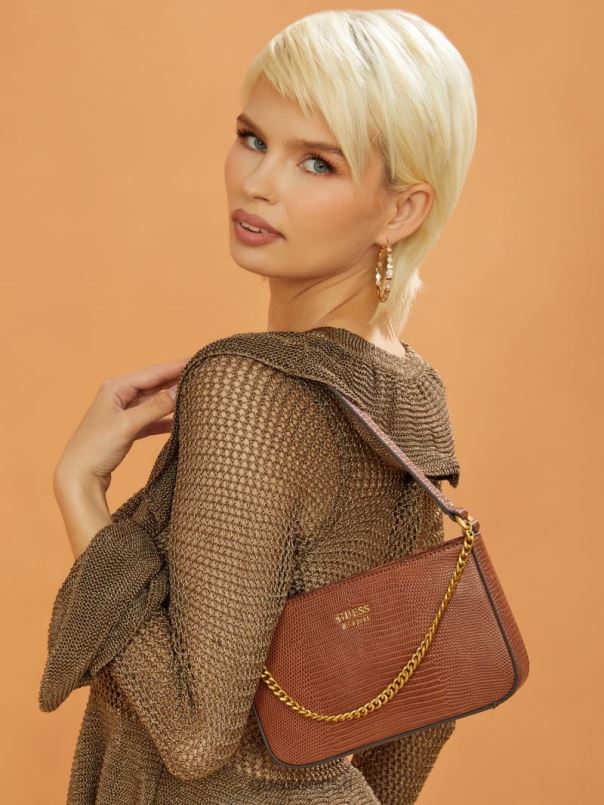 katey mini sisaliku õlakott konjak GUESS kotid naised BB4BB3011