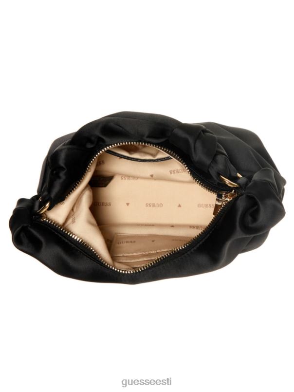 velina satiinist hulkurkott must lilletrükk GUESS kotid naised BB4BB3014