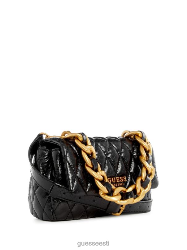 dema tepitud mini crossbody kott must lilletrükk GUESS kotid naised BB4BB2798