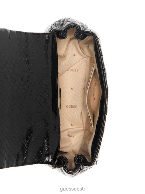 dema tepitud mini crossbody kott must lilletrükk GUESS kotid naised BB4BB2798