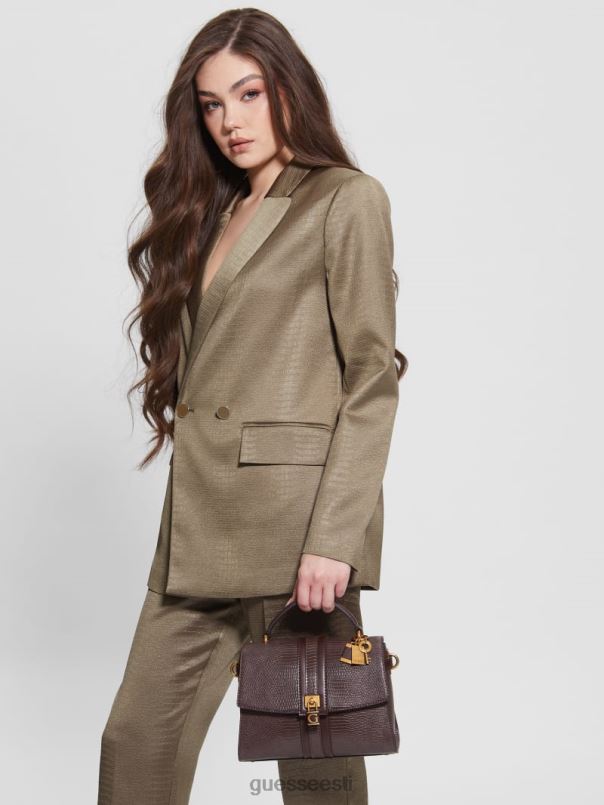 ginevra tekstuuriga ülemise käepideme ristkorpus pruun GUESS kotid naised BB4BB2867