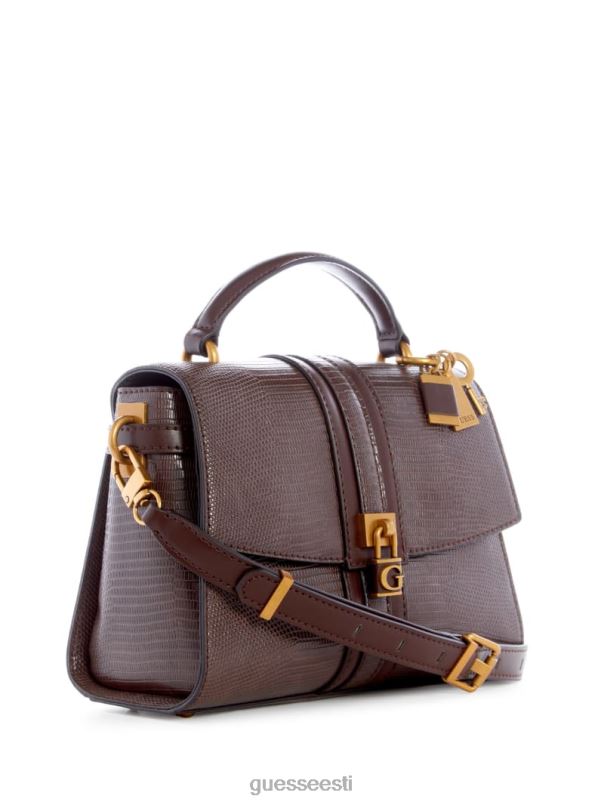 ginevra tekstuuriga ülemise käepideme ristkorpus pruun GUESS kotid naised BB4BB2867