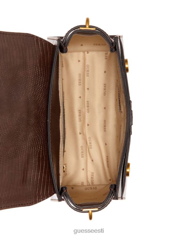 ginevra tekstuuriga ülemise käepideme ristkorpus pruun GUESS kotid naised BB4BB2867