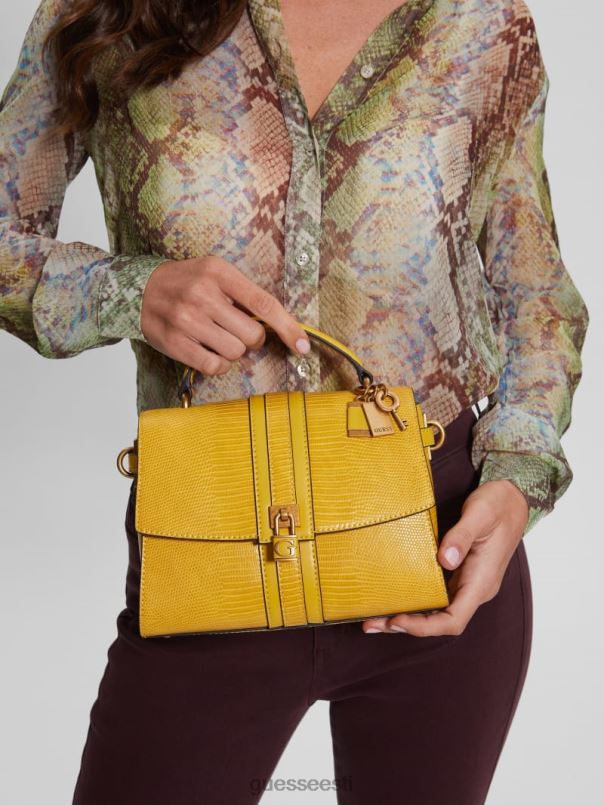 ginevra tekstuuriga ülemise käepideme ristkorpus sinep GUESS kotid naised BB4BB2942