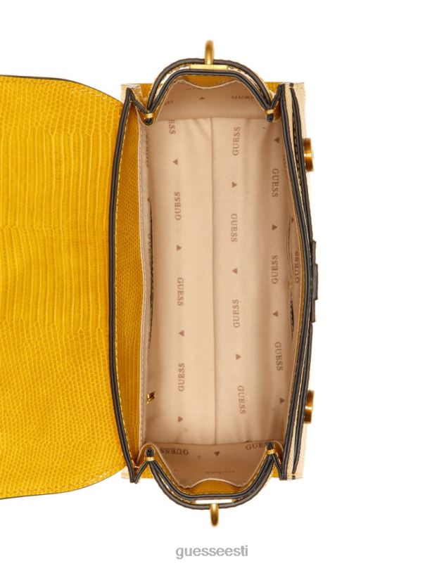 ginevra tekstuuriga ülemise käepideme ristkorpus sinep GUESS kotid naised BB4BB2942