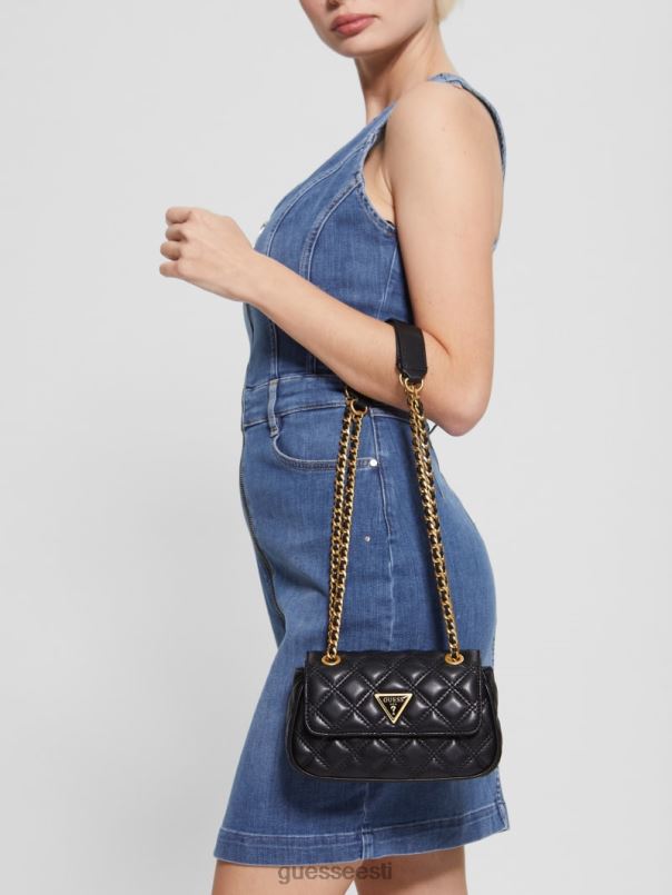 giully mini kabriolett ristkerega must lilletrükk GUESS kotid naised BB4BB2865