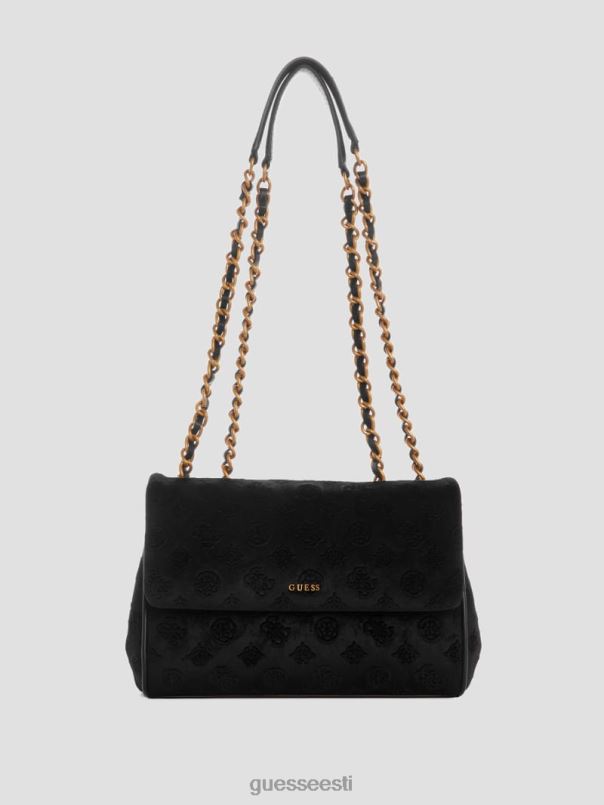 inia sametist kabriolett ristkorpus must lilletrükk GUESS kotid naised BB4BB2792