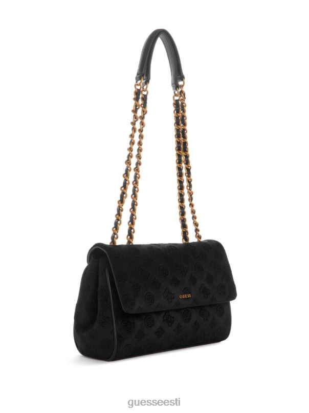 inia sametist kabriolett ristkorpus must lilletrükk GUESS kotid naised BB4BB2792