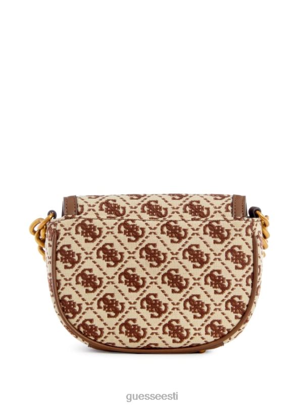 izzy jacquard logoga mini crossbody pruun multi GUESS kotid naised BB4BB3204