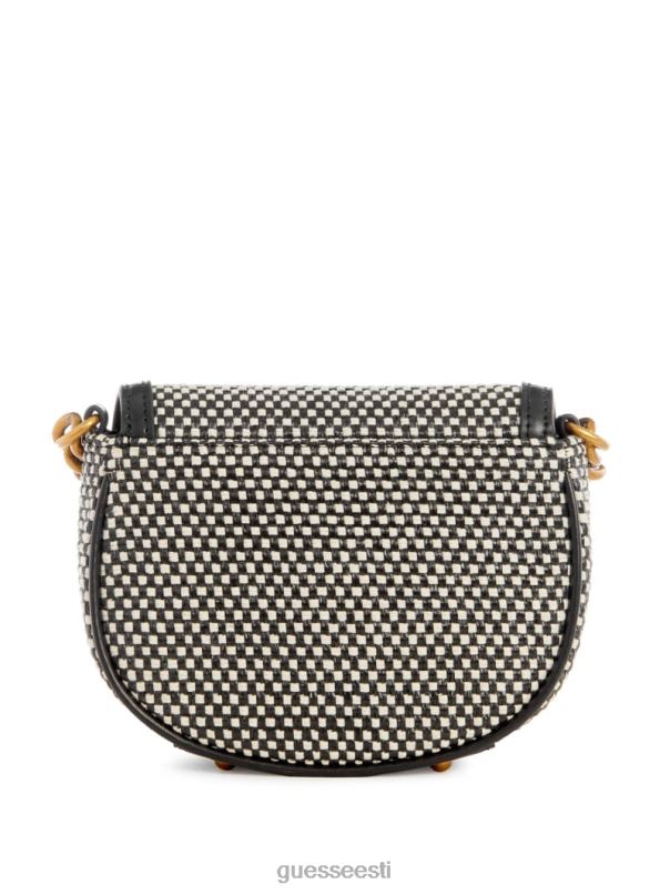 izzy raffia mini crossbody must läikiv nikkel GUESS kotid naised BB4BB3317