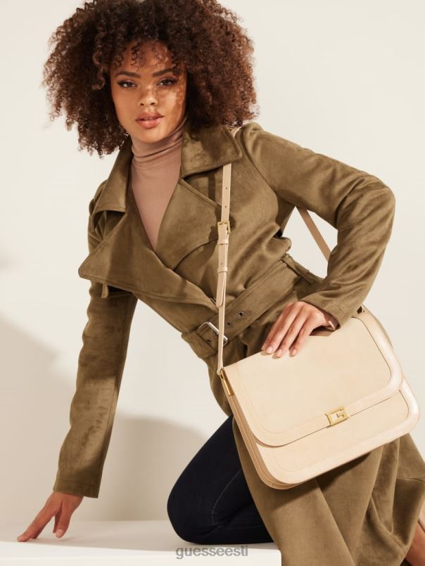 keskmise klapiga nahast ristkorpus beež ülevool GUESS kotid naised BB4BB2898