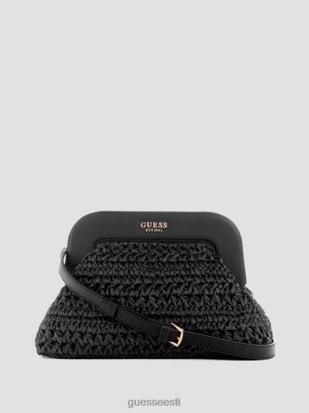 liguria heegeldatud õlest raami sidur must lilletrükk GUESS kotid naised BB4BB2937