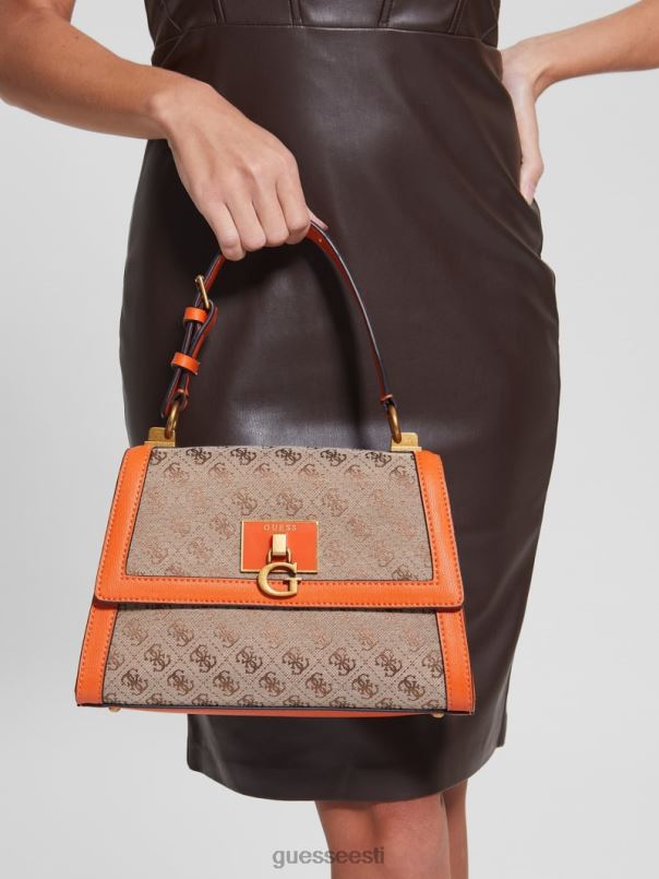 stephi žakaarmadratsi logoga ülemise käepidemega kott oranž GUESS kotid naised BB4BB2986