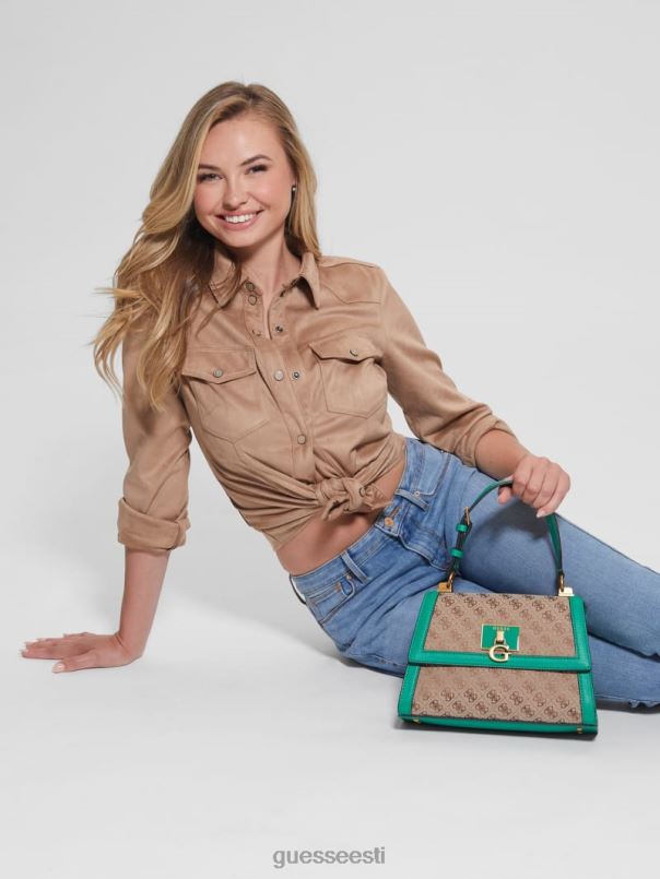 stephi žakaarmadratsi logoga ülemise käepidemega kott roheline GUESS kotid naised BB4BB2970