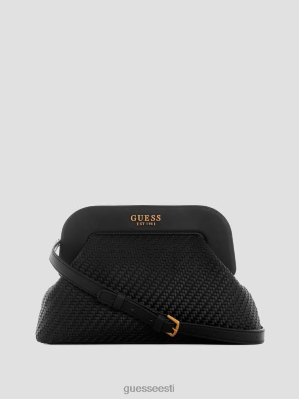 abey kootud raami sidur must lilletrükk GUESS kotid naised BB4BB2964