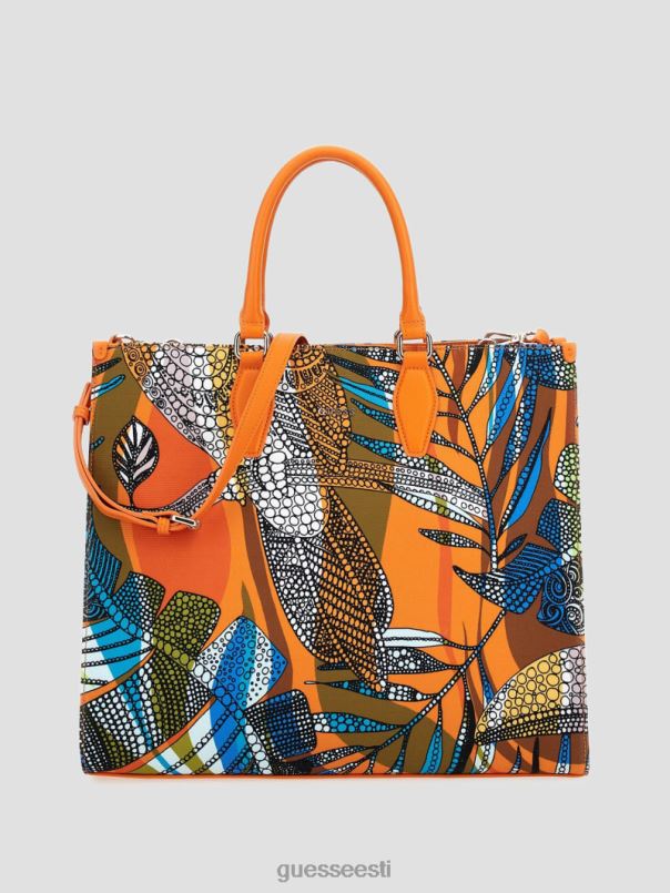summiga trükitud suur kott oranž GUESS kotid naised BB4BB3092