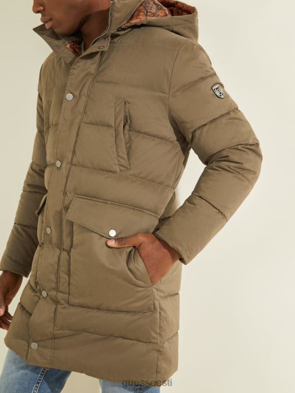 alta nailonist puhvis jope üldine pruun GUESS kehakate mehed BB4BB4154