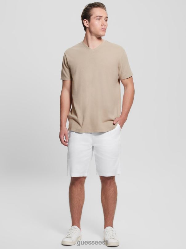 öko resort linasest lühikesed püksid puhas valge GUESS kehakate mehed BB4BB4016