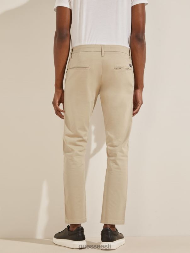 myron twill kitsad püksid beež blanco GUESS kehakate mehed BB4BB4151