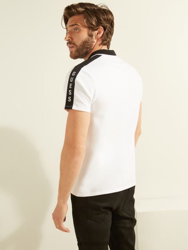 pique logo lint polo puhas valge GUESS kehakate mehed BB4BB4172