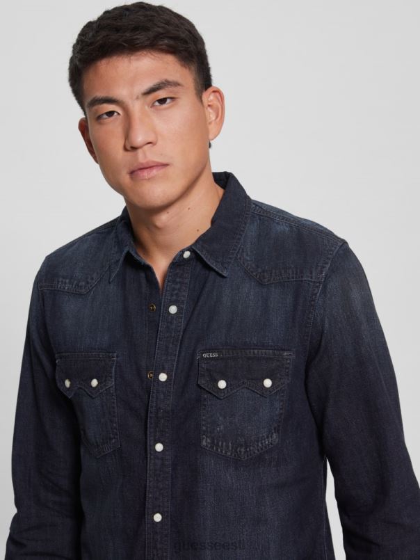 tavalise istmega lääne teksariidest särk kesköö udu GUESS kehakate mehed BB4BB4014