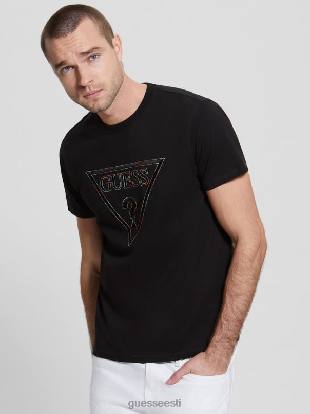 öko moisey logoga tee must GUESS kehakate mehed BB4BB4160