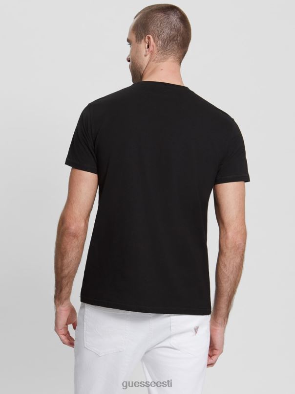 öko moisey logoga tee must GUESS kehakate mehed BB4BB4160