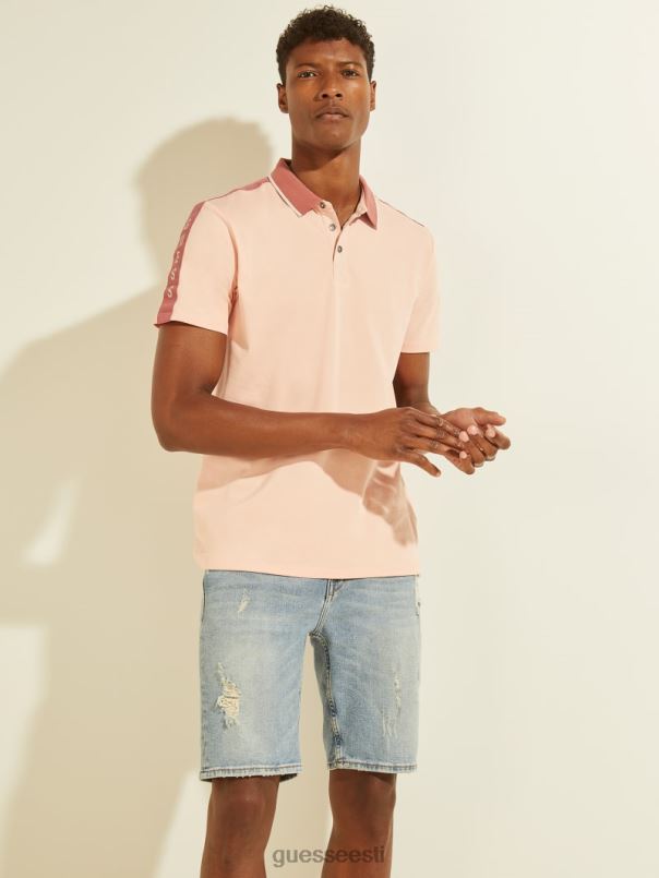pique logo lint polo õis heleroosa GUESS kehakate mehed BB4BB4132