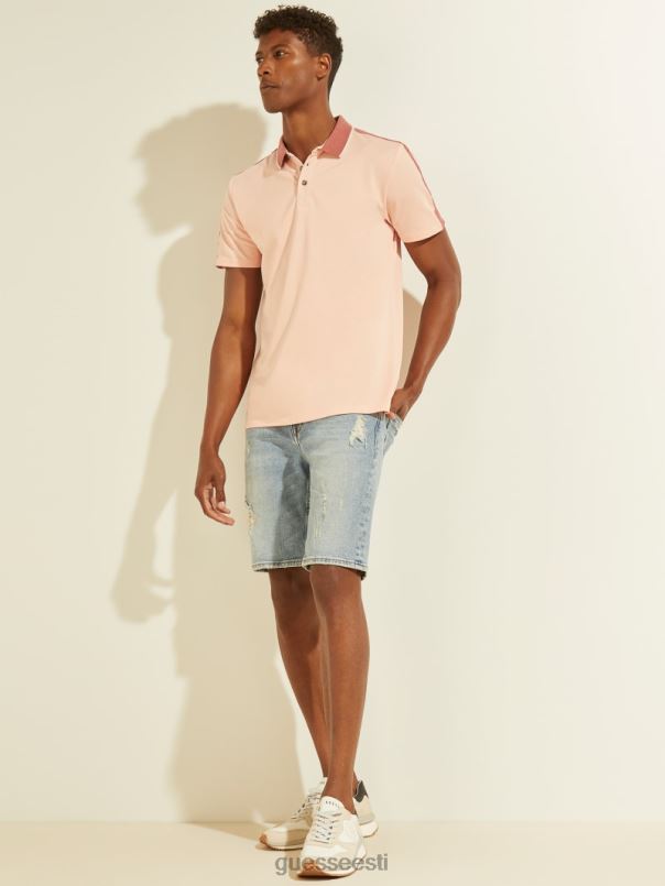 pique logo lint polo õis heleroosa GUESS kehakate mehed BB4BB4132