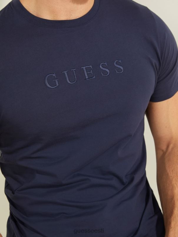 tikitud logoga tee ühtlane sinine GUESS kehakate mehed BB4BB4034
