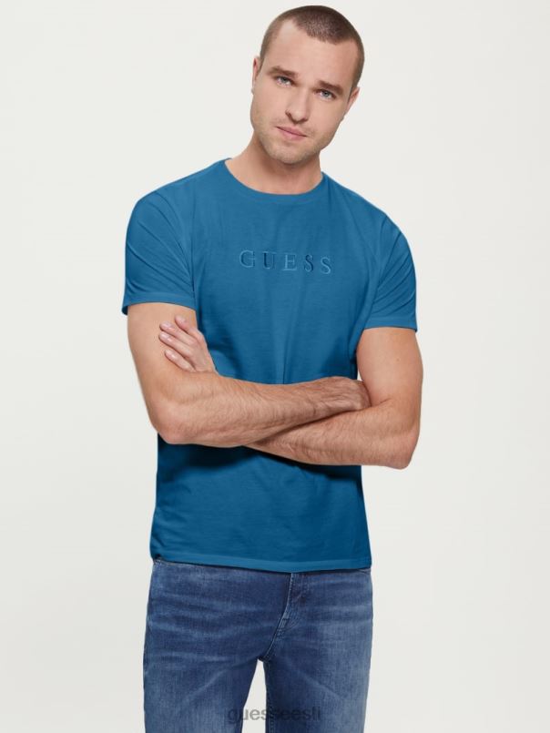 tikitud logoga tee ühtlane sinine GUESS kehakate mehed BB4BB4136