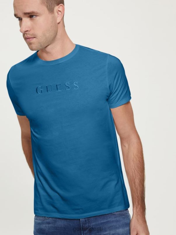 tikitud logoga tee ühtlane sinine GUESS kehakate mehed BB4BB4136