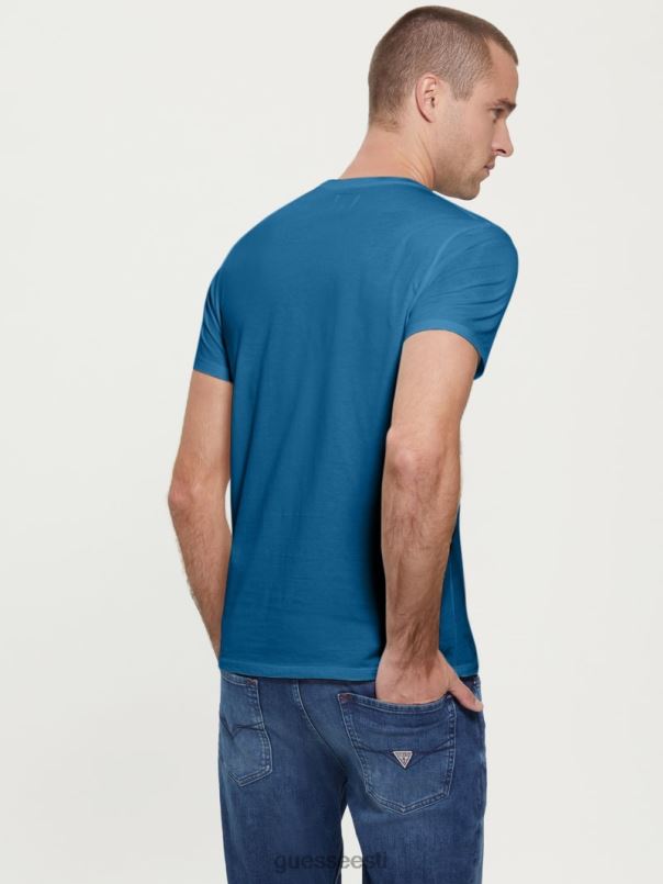 tikitud logoga tee ühtlane sinine GUESS kehakate mehed BB4BB4136