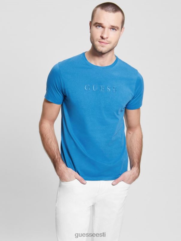 tikitud logoga tee merealune sinine GUESS kehakate mehed BB4BB4084