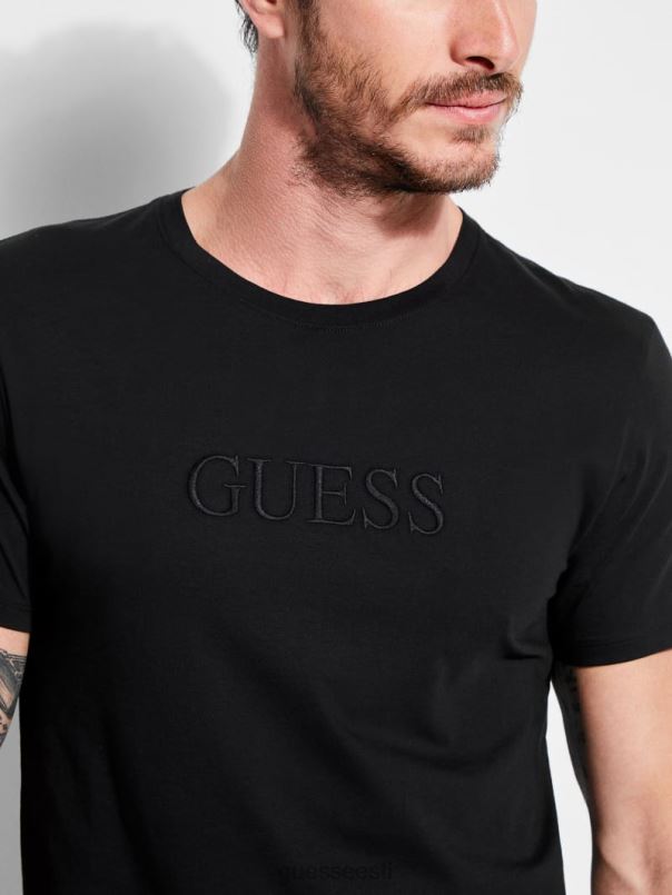 tikitud logoga tee süsimust GUESS kehakate mehed BB4BB4105