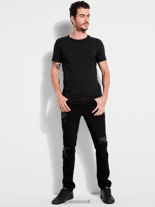 tikitud logoga tee süsimust GUESS kehakate mehed BB4BB4105