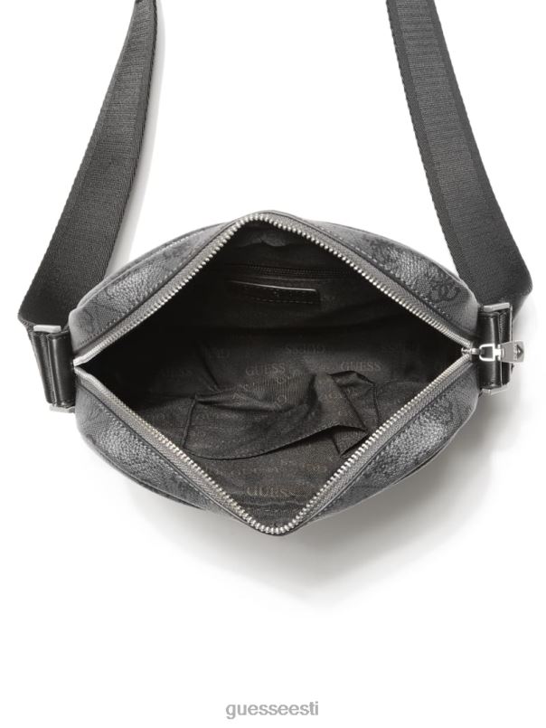 vezzola nutikas tõmblukuga ruudukujuline ristkorpus must lilletrükk GUESS tarvik mehed BB4BB3236