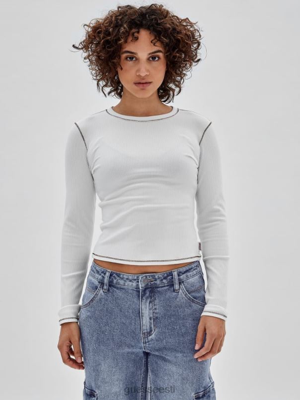 originaal pikkade varrukatega t-särk puhas valge GUESS kehakate unisex BB4BB1375