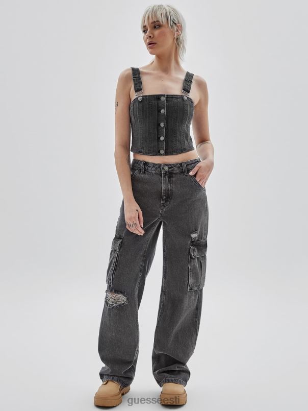 originaal rinnatükk teksatop mine pestud halliks GUESS kehakate unisex BB4BB1359