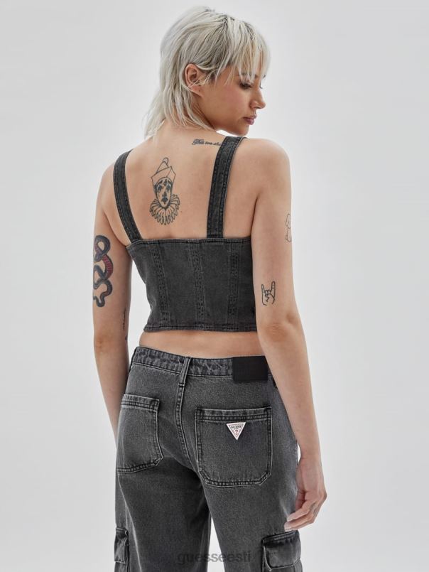 originaal rinnatükk teksatop mine pestud halliks GUESS kehakate unisex BB4BB1359